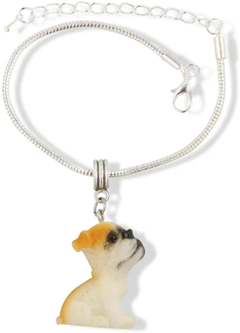  French Bulldog Silver Bracelet