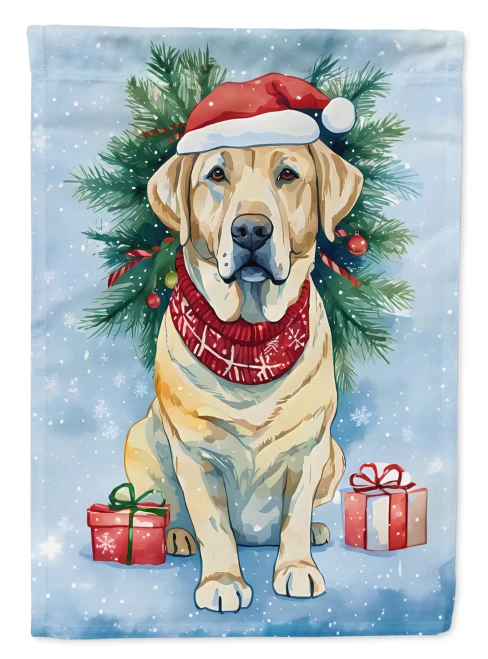 Christmas Yellow Labrador Flag