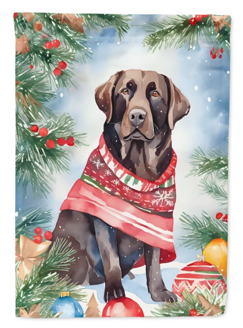 Holiday Sweater Chocolate Lab Garden Flag
