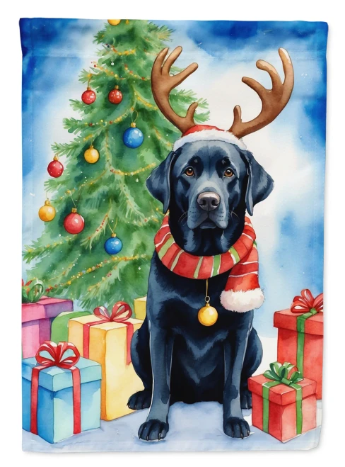Christmas Black Lab Flag
