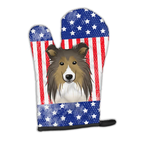 Patriotic Sheltie Oven Mitt