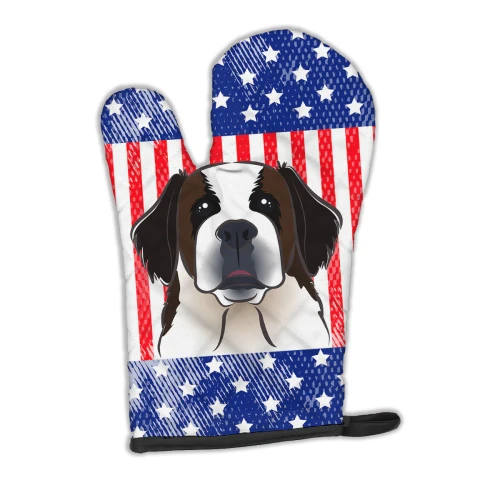 Patriotic Saint Bernard Oven Mitt