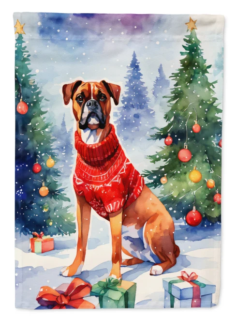 Christmas Boxer Dog Flag
