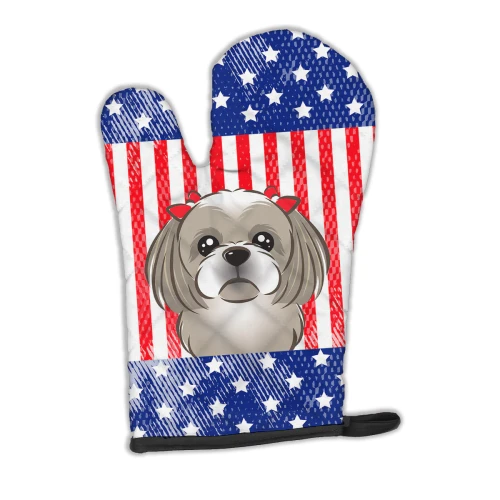 Patriotic Shih Tzu Oven Mitt