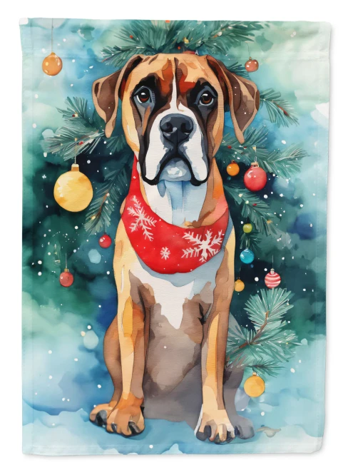 Christmas Boxer Dog Flag
