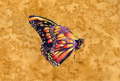 Butterfly on Rustic Gold Placemat