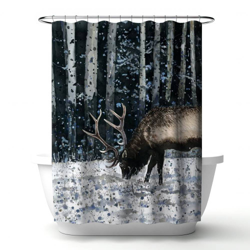 Winter Reindeer Shower Curtain