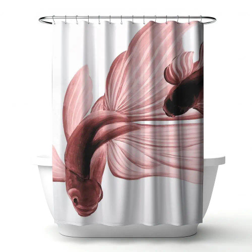 Red Betta Fish Shower Curtain