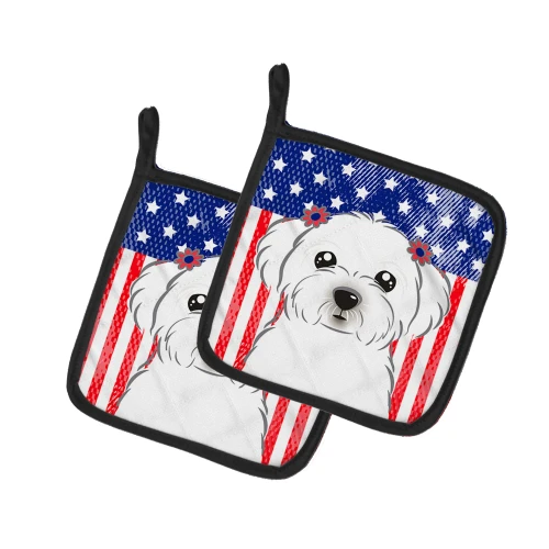 Patriotic Maltese Potholder