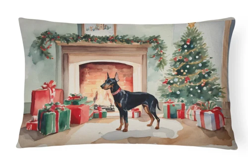 Christmas Doberman Throw Pillow