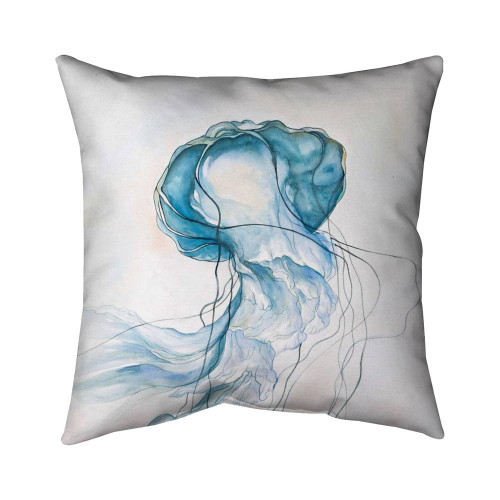 Blue Jellyfish Throw Pillow