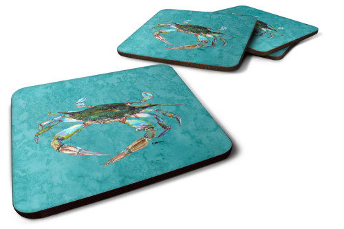 Crab on Turquoise Coasters