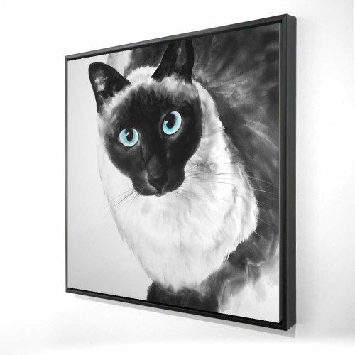 Blue-Eyed Siamese Cat Fine Art Print - Framed