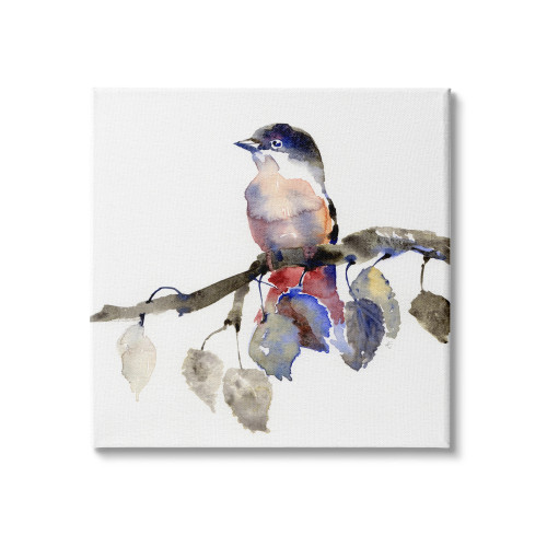 Chickadee on Fall Branch Canvas Art Print