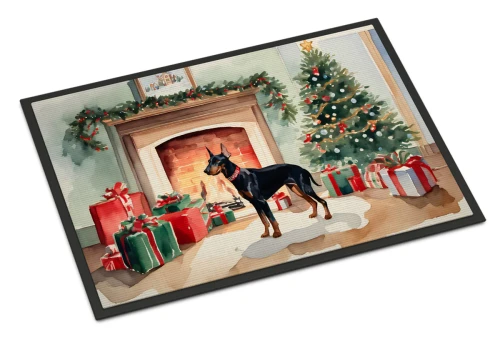 Cozy Christmas Doberman Doormat