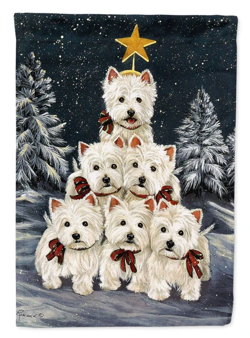 Westie Christmas Flag