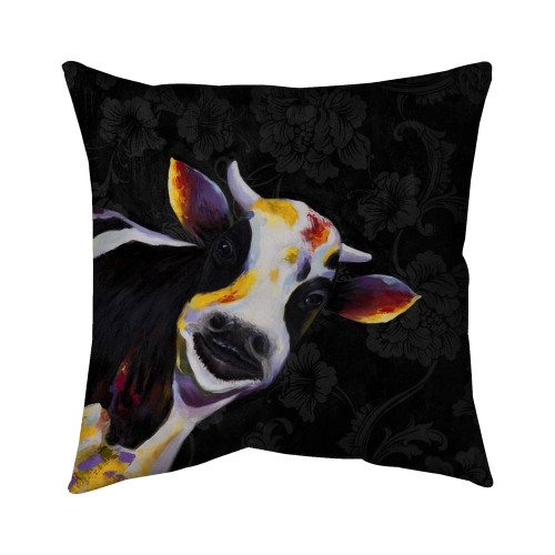 Curious Cow Throw Pillow