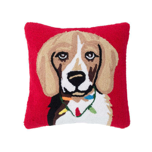 Beagle Christmas Throw Pillow