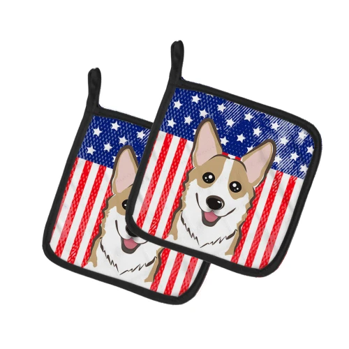 Patriotic Corgi Potholder - Set of 2