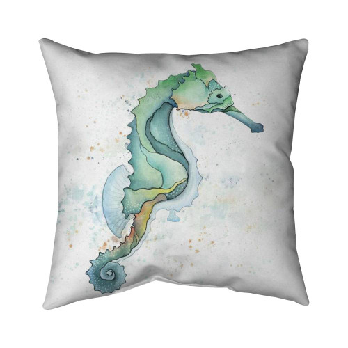 Watercolor Seahorse Throw Pillow