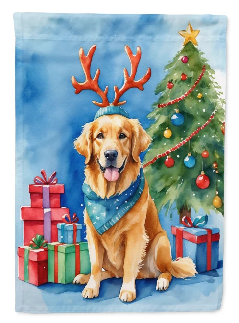 Christmas Golden Retriever Flag