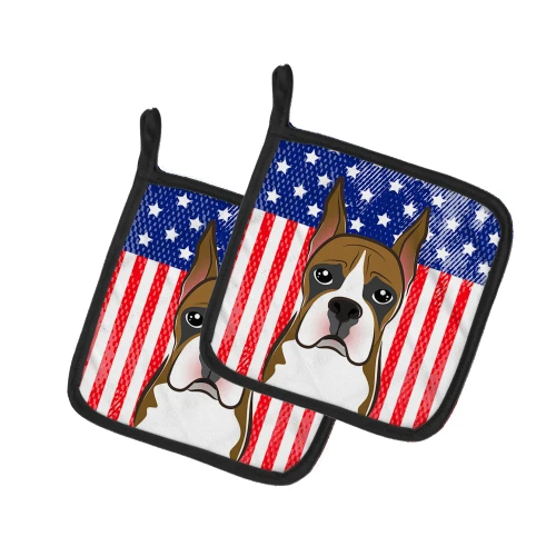 Patriotic Boxer Potholder