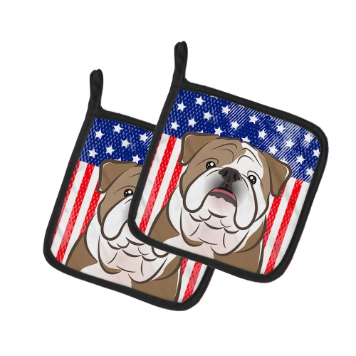 Patriotic Bulldog Potholder 