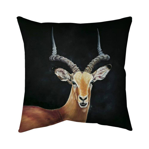 Antelope on Black Throw Pillow