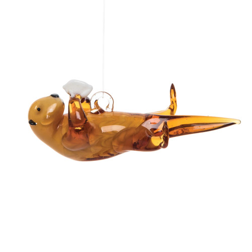 Art Glass Otter Ornament