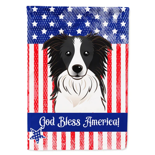 Patriotic Border Collie Flag