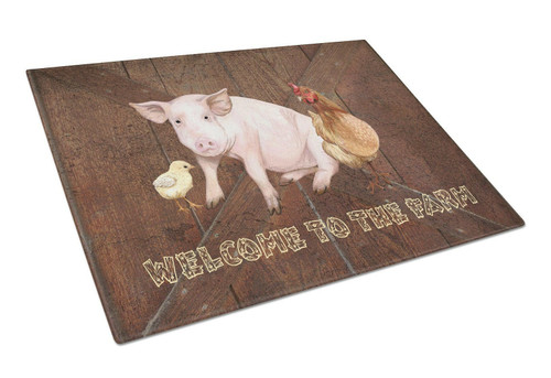 Farm Welcome Glass Cutting Board