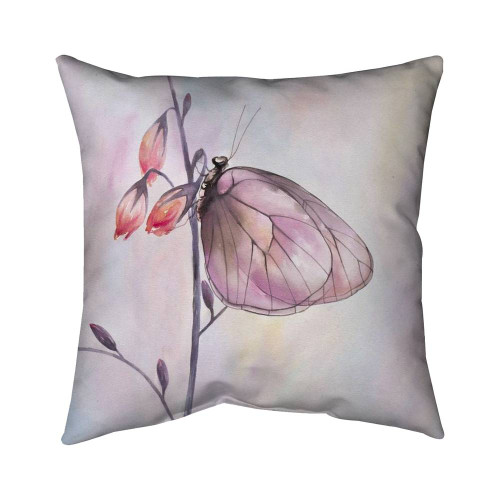 Delicate Pink Butterfly Throw Pillow