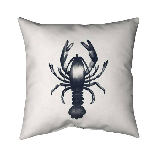 Blue Lobster Throw Pillow