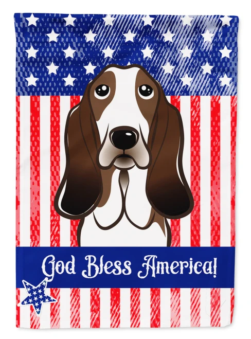 Patriotic Basset Hound Flag