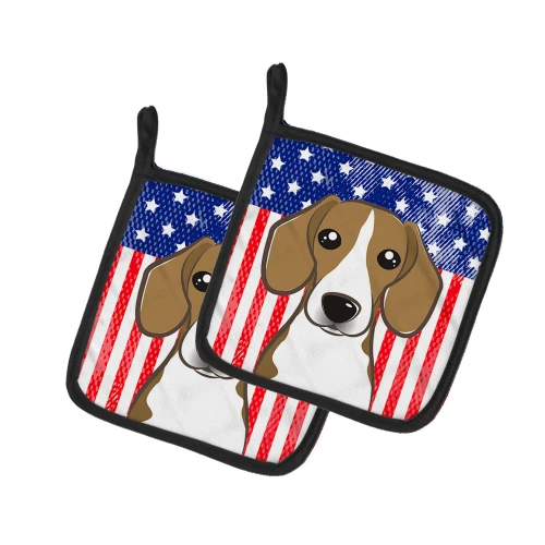 Patriotic Beagle Potholder