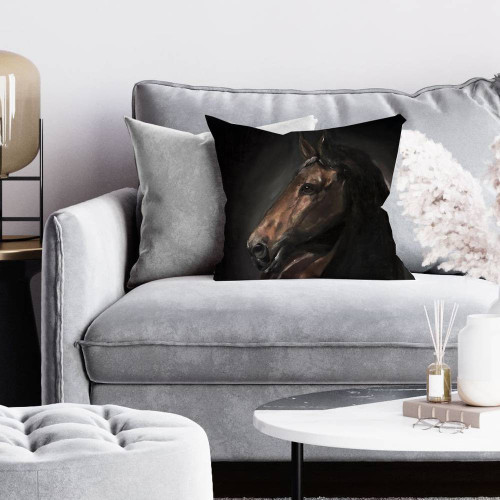 Brown Horse Throw Pillow