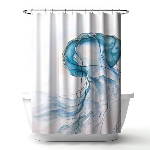 Blue Jellyfish Shower Curtain