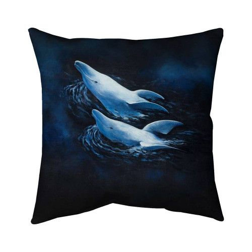 Playful Dolphins Throw Pillow