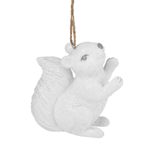 Sparkling White Squirrel Ornament