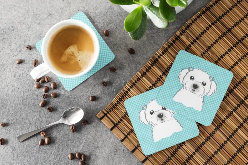 Chic Blue Maltese Coaster Set 