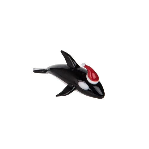 Glass Santa Orca Figurine