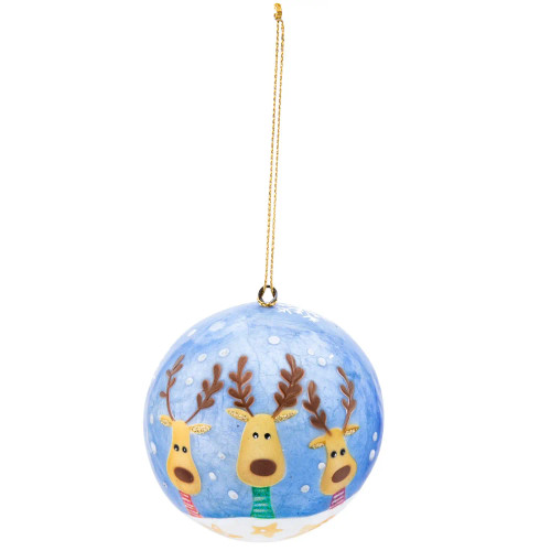 Capiz Reindeer Ball Ornament