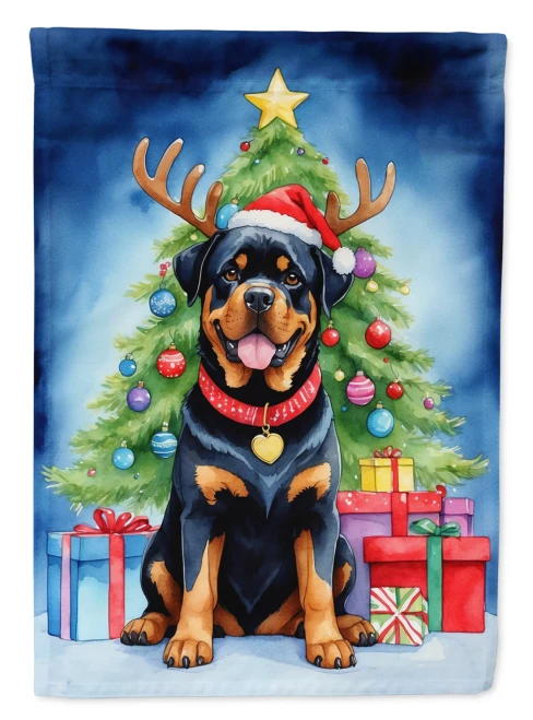 Christmas Rottweiler Flag