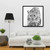 Monochrome Leopard Sketch Fine Art Print - Framed