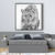 Monochrome Leopard Sketch Fine Art Print - Framed
