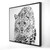Monochrome Leopard Sketch Fine Art Print - Framed