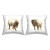 Abstract Bison Portrait Throw Pillows - Set of 2