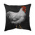 White Hen on Black Throw Pillow