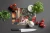 Cozy Christmas Brittany Spaniel Glass Cutting Board