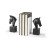 Matte Black Stallion Bust Bookends